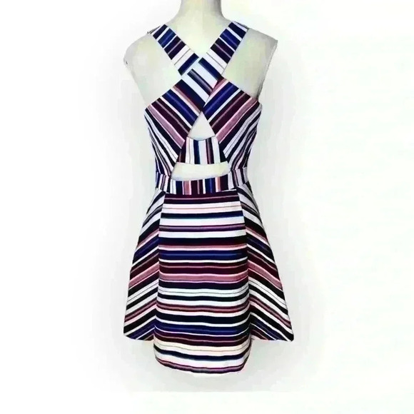 Adelyn Rae dress size small. Striped Sleeveless hidden zipper on side NWT - Picture 2 of 11